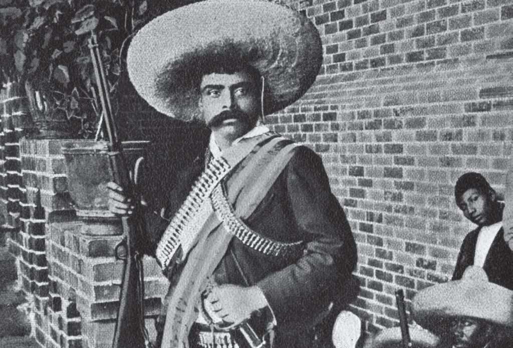 Emiliano Zapata mit Gewehr – mexikanische Revolution