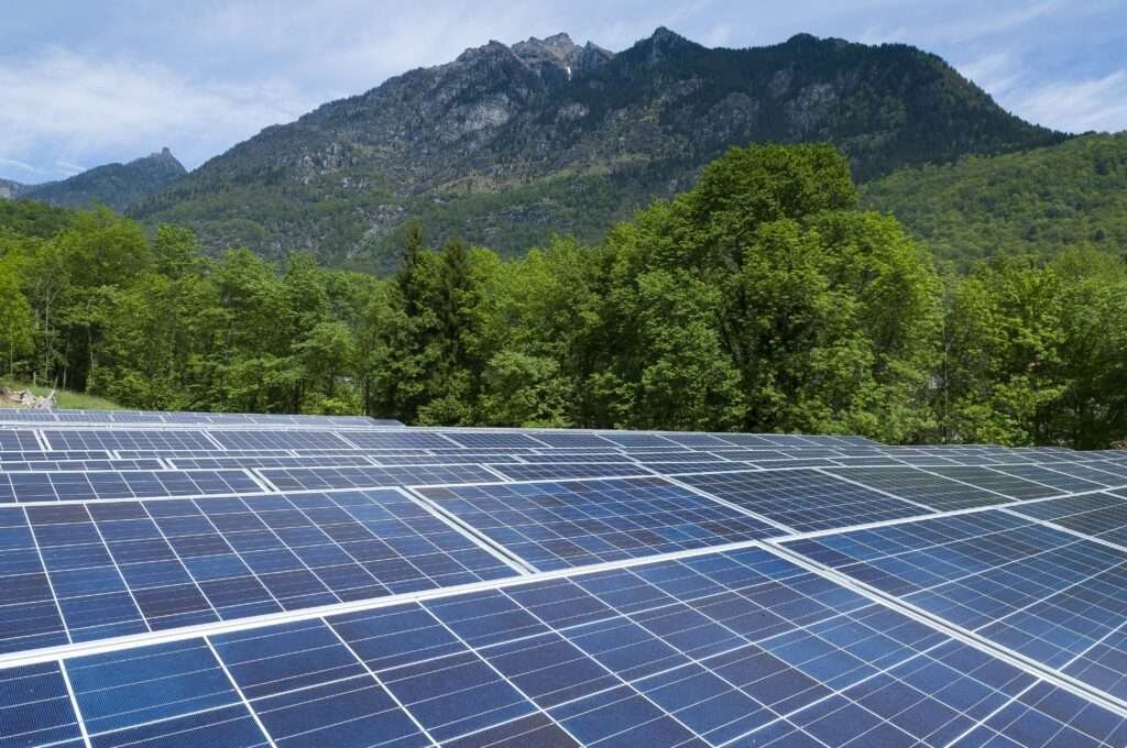 Solarpanels in grüner Landschaft – Strom und Wasser Kosten in Mexiko durch Solarenergie reduzieren